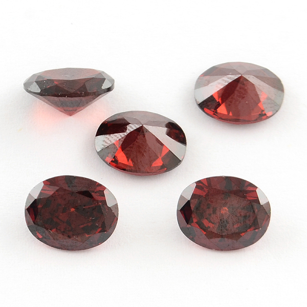 

PandaHall Oval Shaped Cubic Zirconia Pointed Back Cabochons, Faceted, Dark Red, 7x5mm Cubic Zirconia Oval Red