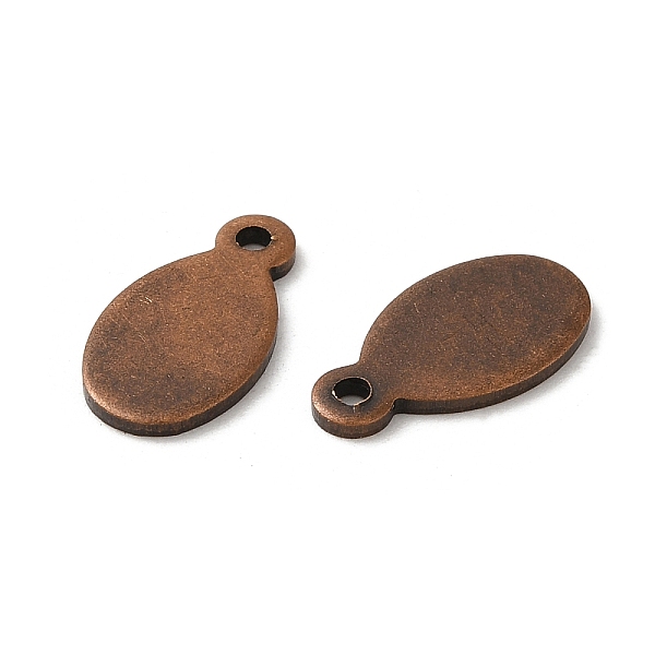 

PandaHall Brass Stamping Blank Tag Pendants, Soldered, Oval, Red Copper, 13x7x1mm, Hole: 1.3mm Brass Oval
