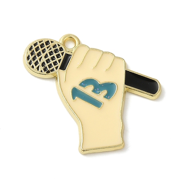 

PandaHall Alloy Enamel Pendants, Golden, Microphone, 24x25x1.5mm, Hole: 1.6mm Alloy+Enamel Others