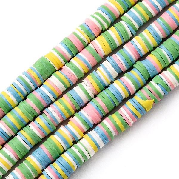 PandaHall Handmade Polymer Clay Beads Strands, for DIY Jewelry Crafts Supplies, Heishi Beads, Disc/Flat Round, Cornflower Blue, 8x1mm, Hole...
