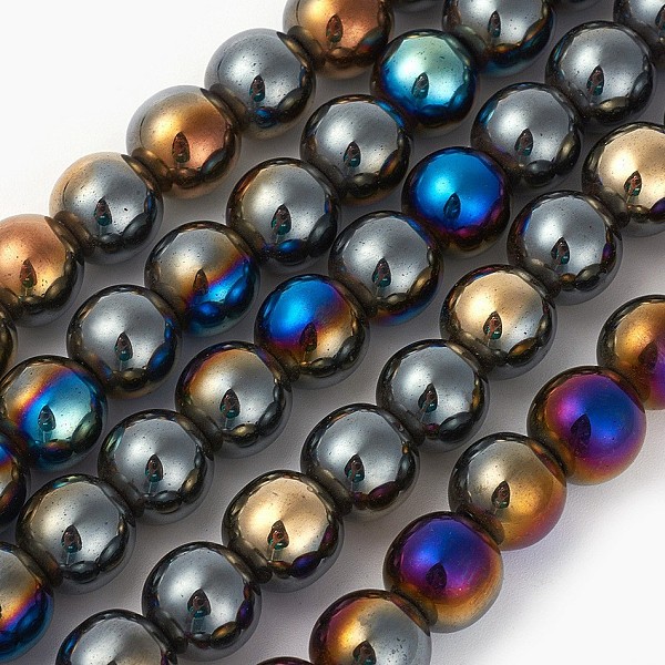 

PandaHall Electroplated Non-magnetic Synthetic Hematite Beads Strands, Half Plated, Round, Mixed Color, 2mm, Hole: 0.5mm, about...