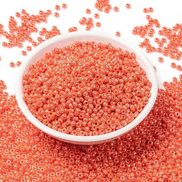 

PandaHall MIYUKI Round Rocailles Beads, Japanese Seed Beads, 8/0, (RR424) Opaque Orange Luster, 8/0, 3mm, Hole: 1mm, about 2111~2277pcs/50g...