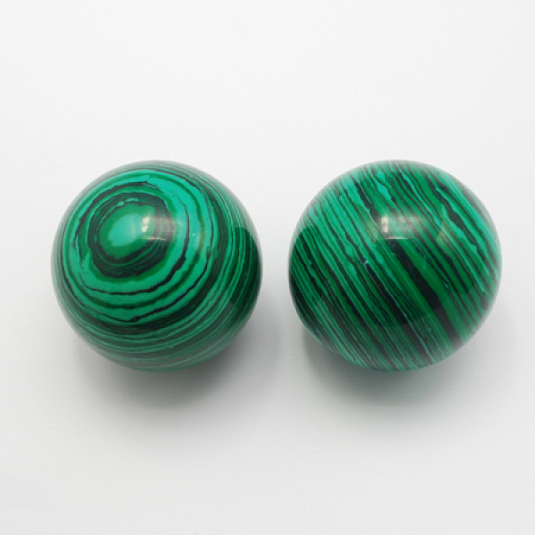 

PandaHall Synthetical Malachite Gemstone Decorations, for Finger Health, Round, Green, 40mm Malachite Round Green