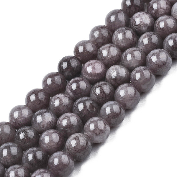 

PandaHall Natural Dyed Yellow Jade Gemstone Bead Strands, Round, Gray, 8mm, Hole: 1mm, about 50pcs/strand, 15.7 inch Yellow Jade Round Gray