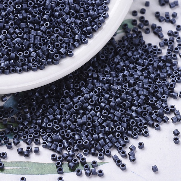 

PandaHall MIYUKI Delica Beads Small, Cylinder, Japanese Seed Beads, 15/0, (DBS0301) Matte Gunmetal, 1.1x1.3mm, Hole: 0.7mm, about..., Black