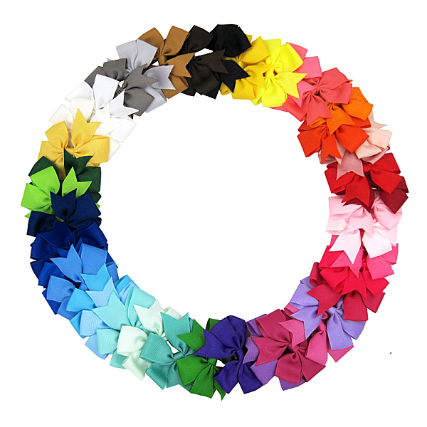 

PandaHall Grosgrain Bowknot Alligator Hair Clips, with Iron Alligator Clips, Platinum, Mixed Color, 80mm Cloth Multicolor