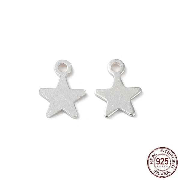 

PandaHall 925 Sterling Silver Star Chain Extender Drops, Chain Tabs, Silver, 6.5x5x0.5mm, Hole: 0.8mm Sterling Silver Star