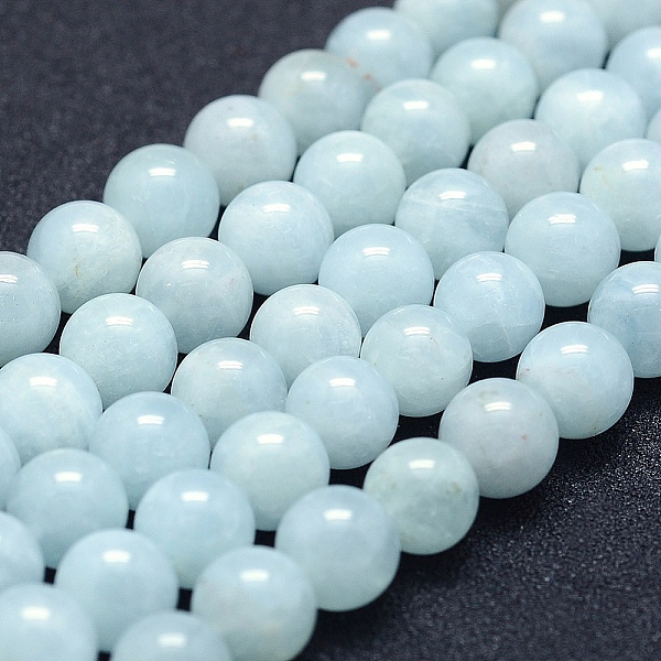 

PandaHall Natural Aquamarine Beads Strands, Grade AB+, Round, 8mm, Hole: 1mm, about 49pcs/strand, 15.5 inch(39.5cm) Aquamarine Round