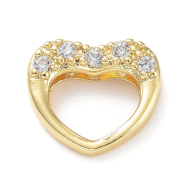 

PandaHall Rack Plated Brass Pendants, with Cubic Zirconia, Long-Lasting Plated, Lead Free & Cadmium Free, Heart, Real 18K Gold Plated..., Clear