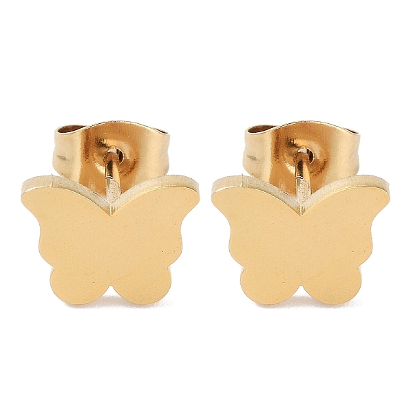 

PandaHall Vacuum Plating 304 Stainless Steel Stud Earrings for Women, Butterfly, Golden, 7.5x9.5mm 304 Stainless Steel Butterfly