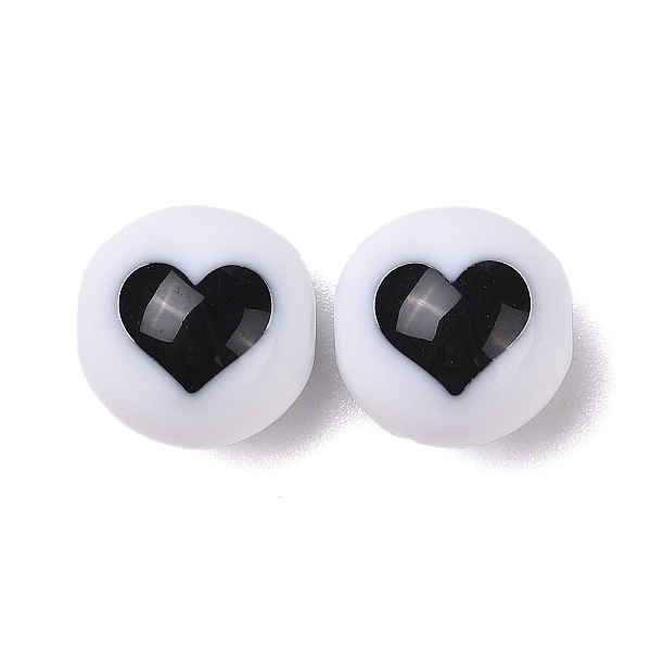 

PandaHall Two-Tone Acrylic Beads, Round, Heart, 15.5x15.5mm, Hole: 2.5mm,217pc/500g Acrylic Heart White
