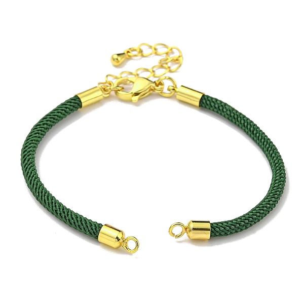 

PandaHall Nylon Cords Bracelet Makings Fit for Connector Charms, with Brass Findings and 304 Stainless Steel Lobster Claw Clasps..., Green
