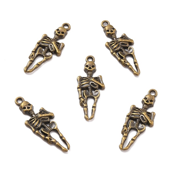 

PandaHall Tibetan Style Alloy Pendants, Human Skeleton, Antique Bronze, 42x15.5x3.5mm, Hole: 2.5mm Alloy Skull
