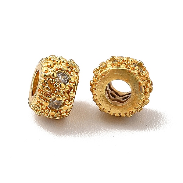 

PandaHall Rack Plating Brass Cubic Zirconia Beads, Cadmium Free & Lead Free, Long-Lasting Plated, Abacus, Golden, Clear, 5x3mm, Hole: 1.8mm...