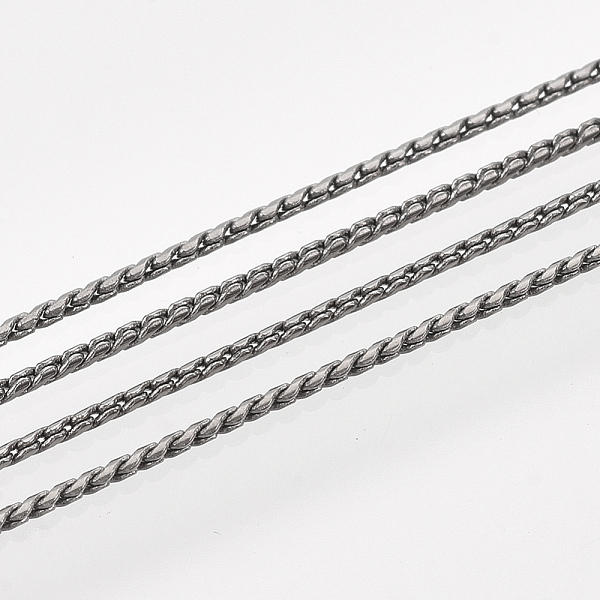 

PandaHall Brass Serpentine Chains, Unwelded, with Spool, Gunmetal, 1mm, about 288.71 Feet(88m)/roll Brass