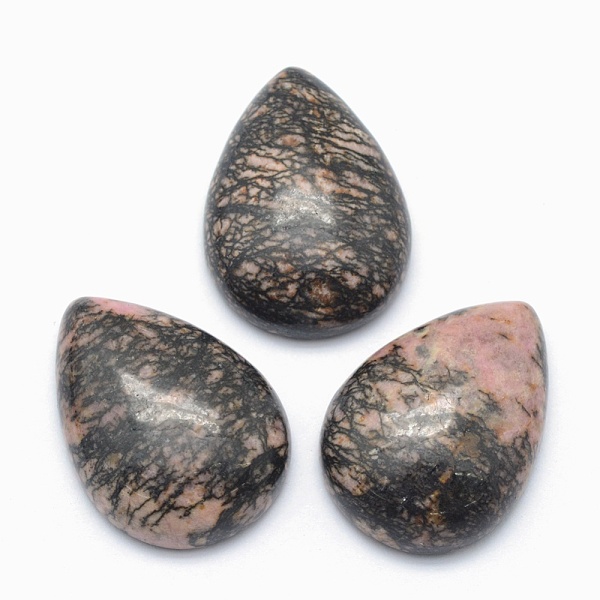 

PandaHall Natural Rhodonite Cabochons, Teardrop, 25x18x7mm Rhodonite Teardrop
