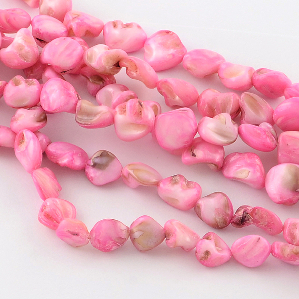 Gefärbte Natürliche Süßwasserschalen-Nuggets Perlenstränge