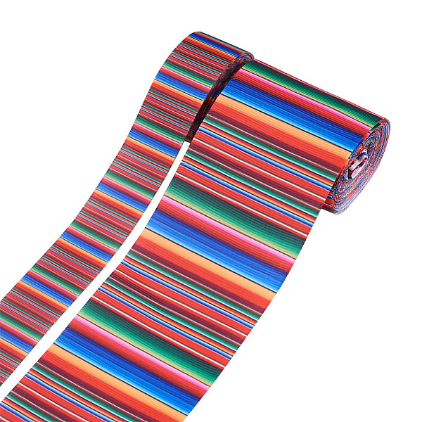 

PandaHall 2 Rolls 2 Style Stripe Pattern Printed Polyester Grosgrain Ribbon, for DIY Bowknot Accessories, Mixed Color, 1roll/style Polyester..., Multicolor