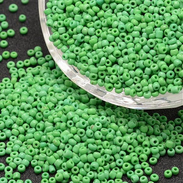 

PandaHall 8/0 Glass Seed Beads, Grade A, Round, Opaque Colours, Lime Green, 2.8~3.2mm, Hole: 1.0mm, about 15000pcs/pound Glass Green