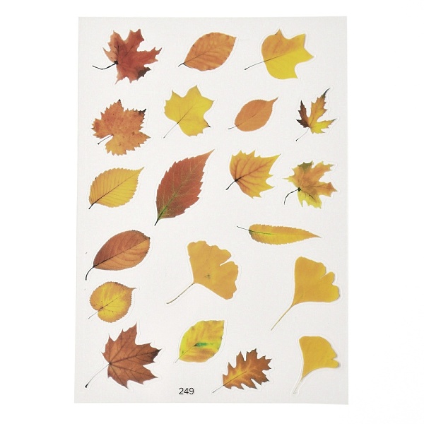 

PandaHall Waterproof Plastic Self Adhesive Stickers, Plant Pattern, Leaf Pattern, 15x10.5x0.01cm Plastic Leaf Gold