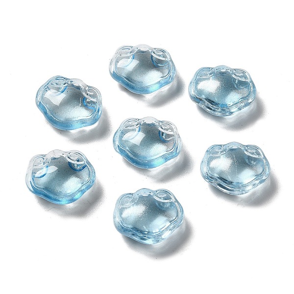 

PandaHall Transparent Glass Beads, Lock, Light Sky Blue, 14x16x7mm, Hole: 1.2mm Glass Lock