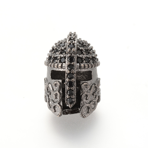 

PandaHall Brass Micro Pave Cubic Zirconia Beads, Gladiator Helmet, Gunmetal, 15x10x11mm, Hole: 1.5mm Brass+Cubic Zirconia Hat