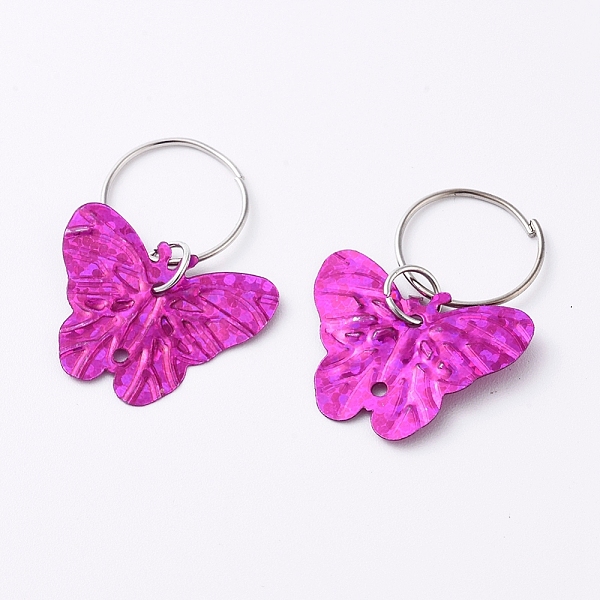 

PandaHall Plastic Paillette/Sequin Hair Braid Rings Pendants, Hair Clip Headband Accessories, Butterfly, Fuchsia, 28mm Plastic Butterfly..., Pink