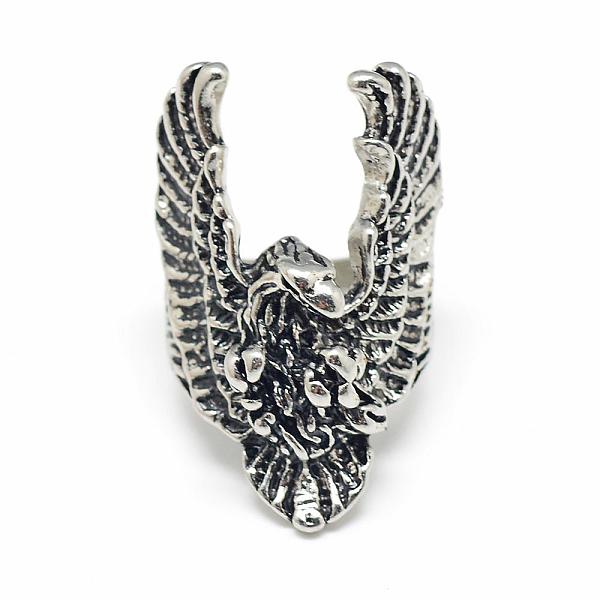 

PandaHall Alloy Finger Rings, Wide Band Rings, Eagle, Size 10, Antique Silver, 20mm Alloy