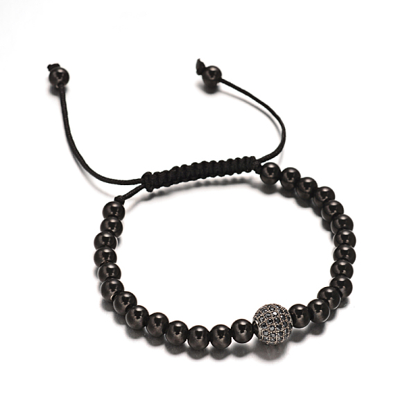 

PandaHall Round 304 Stainless Steel Braided Beaded Bracelets, with Brass Micro Pave Cubic Zirconia Finding, Mixed Color, 50~90mm Cubic...