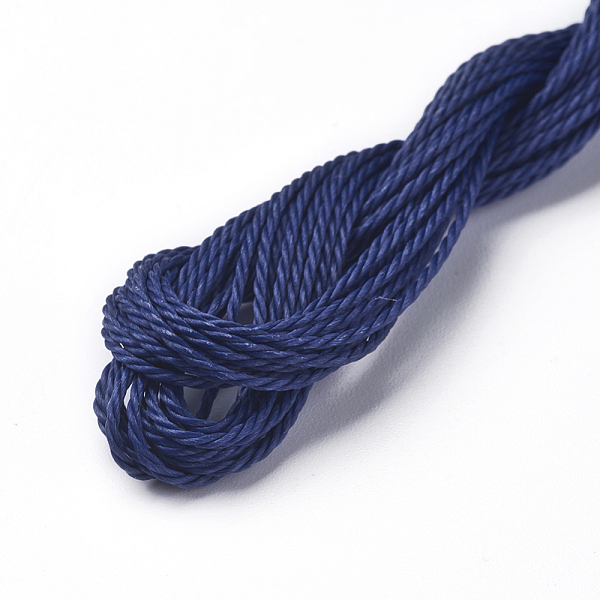 

PandaHall Round Waxed Polyester Cord, Taiwan Waxed Cord, Twisted Cord, Prussian Blue, 1mm, about 9.79~9.84 yards(8.96~9m)/roll Waxed...
