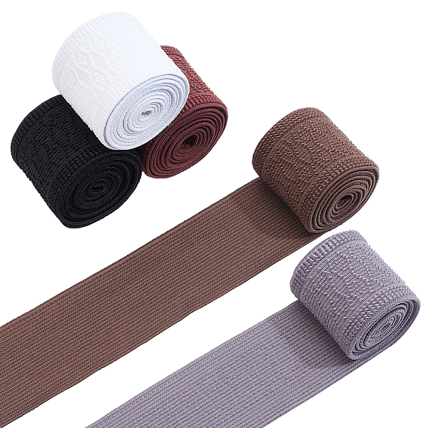 

PandaHall ARRICRAFT 5M 5 Colors Polyester Thick Elastic Wide Band, Flat Rhombus Stretchy Band, for Webbing Garment Sewing Accessories, Mixed..., Multicolor