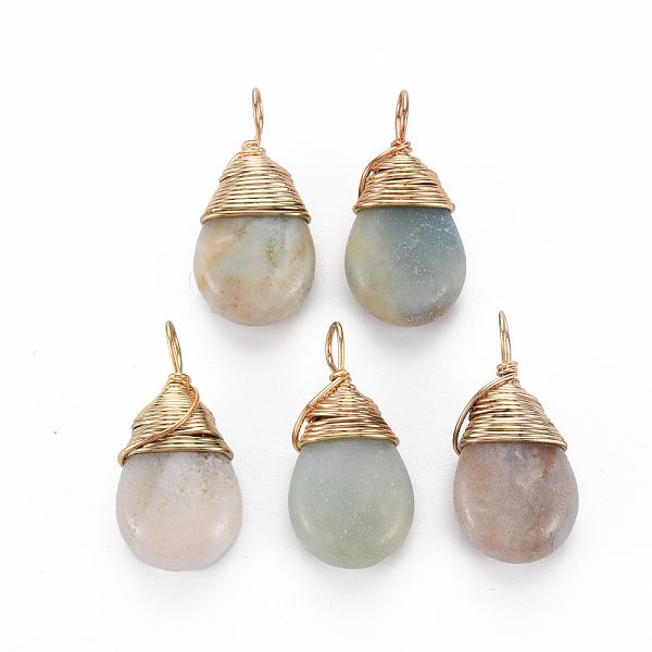 

PandaHall Natural Flower Amazonite Pendants, with Golden Brass Findings, Teardrop, 24~26x13x8mm, Hole: 4~5x2~3mm Flower Amazonite Teardrop