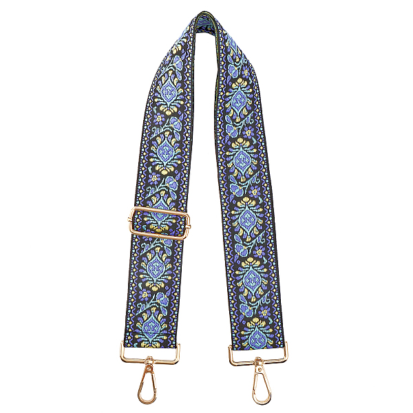 

PandaHall Ethnic Style Polyester Adjustable Bag Handles, with Iron Swivel Clasps, for Bag Straps Replacement Accessories, Light Sky Blue...