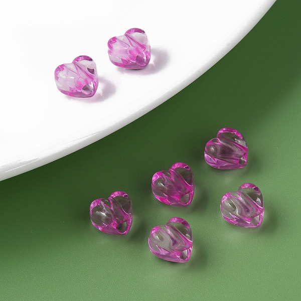 

PandaHall Transparent Acrylic Beads, Heart, Violet, 8x8.5x5.5mm, Hole: 2.5mm, about 2030pcs/500g Acrylic Heart Purple