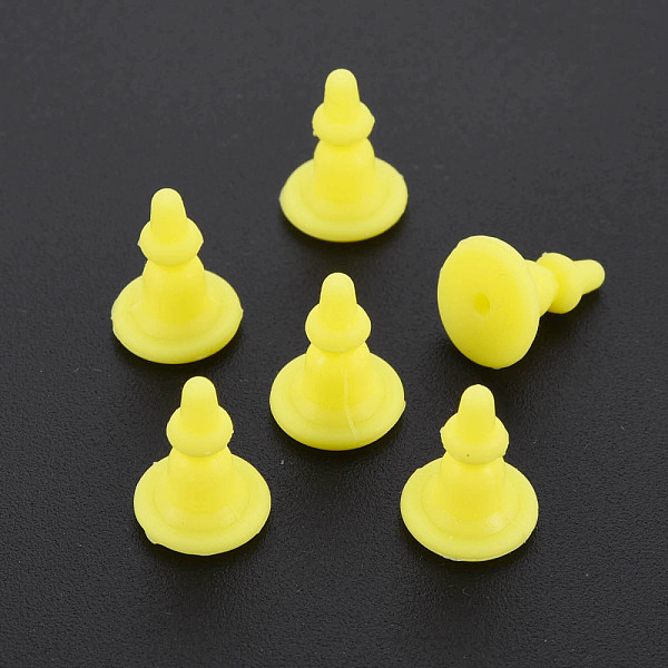 

PandaHall Silicone Ear Nuts, Earring Backs, for Stud Earring Making, Yellow, 11x8x8mm, Hole: 0.7mm Silicone Yellow