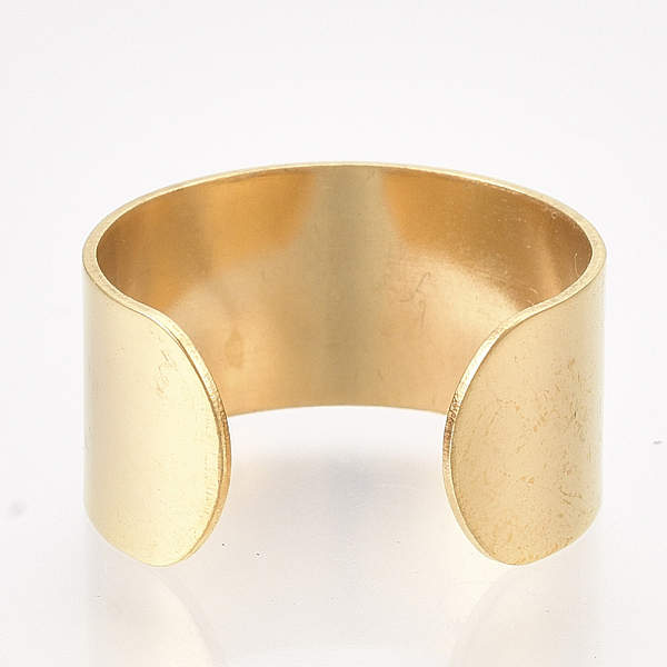 

PandaHall 304 Stainless Steel Cuff Rings, Open Rings, Wide Band Rings, Golden, Size 8, 18mm, 10mm 304 Stainless Steel