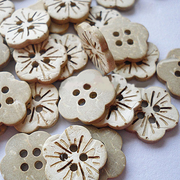Art Buttons In Round Shape With 4-Hole For Kids