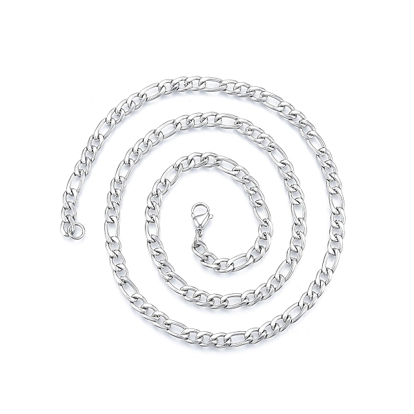 

PandaHall Men's 201 Stainless Steel Figaro Chains Necklace, Stainless Steel Color, 23.62 inch(60cm), Wide: 5mm 201 Stainless Steel