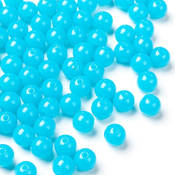 

PandaHall Fluorescent Acrylic Beads, Round, Dodger Blue, 8mm, Hole: 1.5mm Acrylic Round