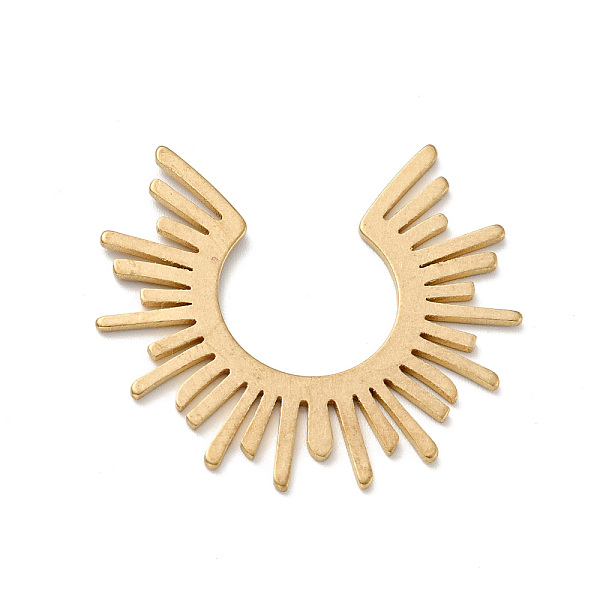 

PandaHall Brass Cabochons, Light of Sun, Golden, 30.5x34x1mm Brass Sun