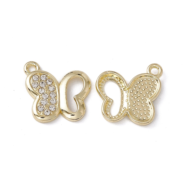 

PandaHall Rack Plating Alloy Pendants, with Crystal Rhinestone, Butterfly, Light Gold, 15.5x16x2mm, Hole: 1.6mm Alloy+Rhinestone Butterfly..., Clear