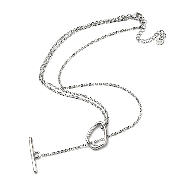 

PandaHall 304 Stainless Steel Lariat Necklaces for Women, Cable Chains with Toggle Clasps, Stainless Steel Color, 18.50 inch(47cm) 304...