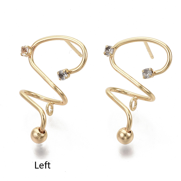 

PandaHall Brass Micro Pave Clear Cubic Zirconia Stud Earring Findings, Real 18K Gold Plated, with Loop, Nickel Free, 23x14mm, Hole: 1.5mm...
