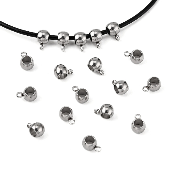 

PandaHall Rondelle 304 Stainless Steel Tube Bails, Loop Bails, Stainless Steel Color, 9x5x6mm, Hole: 2mm, Inner Diameter: 4mm 304 Stainless...