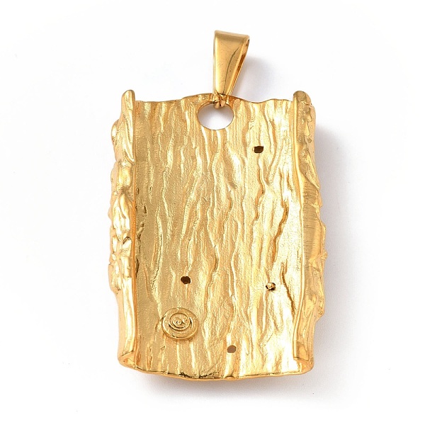 

PandaHall Vacuum Plating 304 Stainless Steel Big Pendants, Textured, Rectangle, Golden, 51x33x8.5mm, Hole: 11x5.5mm 304 Stainless Steel...