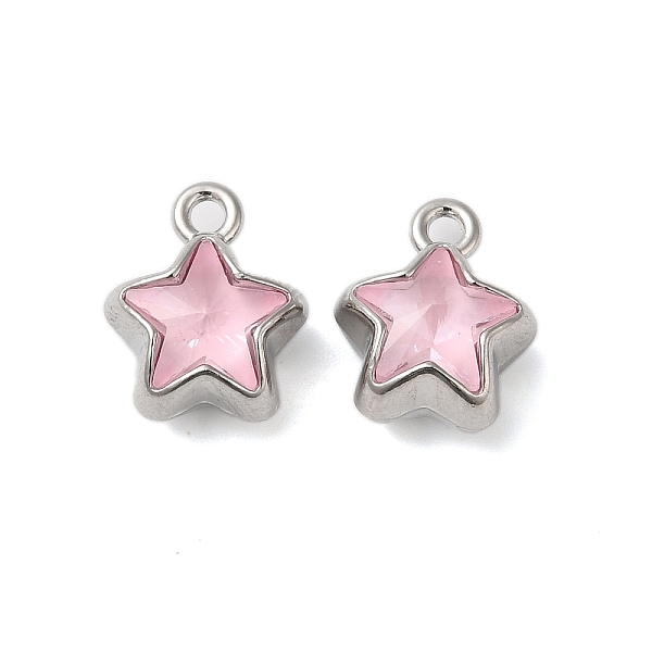 

PandaHall Rack Plating Alloy Rhinestone Pendants, Cadmium Free & Lead Free, Star, Hot Pink, 12.5x10x7mm, Hole: 1.6mm Alloy+Rhinestone Star