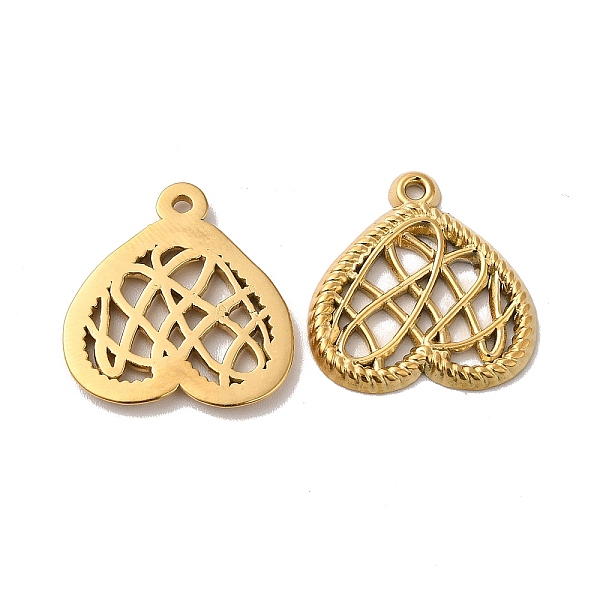 

PandaHall Ion Plating(IP) 304 Stainless Steel Pendants, Hollow Heart Charm, Real 18K Gold Plated, 18.5x18x1.5mm, Hole: 1.2mm 304 Stainless...