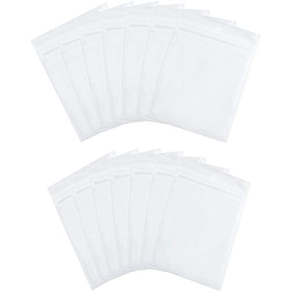 

PandaHall 200 pcs 2 Size Clear Resealable Zipper Bags Sealed Storage Bags Zip Lock Bags Seal Top Bag for Beads Candy Earrings Jewelry..., White