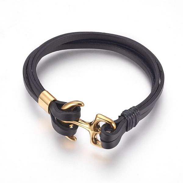 Bracelets multi-rangs avec cordon en cuir