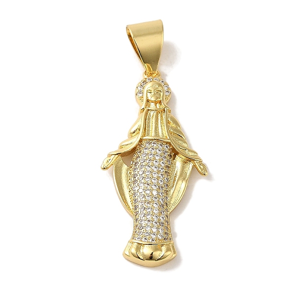 

PandaHall Rack Plating Brass Micro Pave Clear Cubic Zirconia Pendants, Cadmium Free & Lead Free, Long-Lasting Plated, Real 18K Gold Plated...